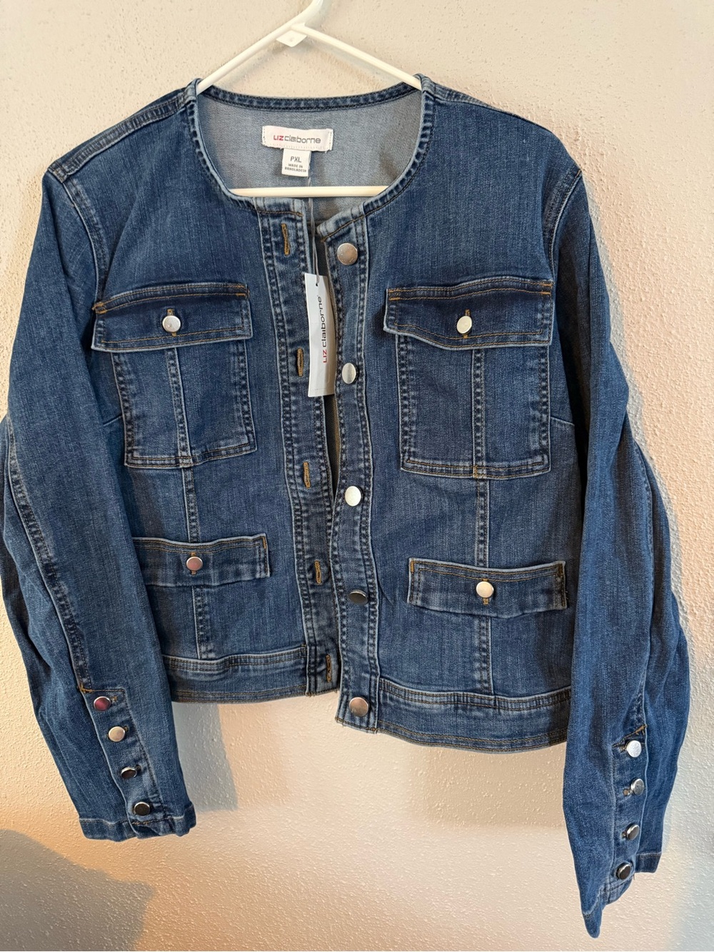 (XL) Petite Liz  ClaiborneBlue Denim Jacket - Classic Utility Style